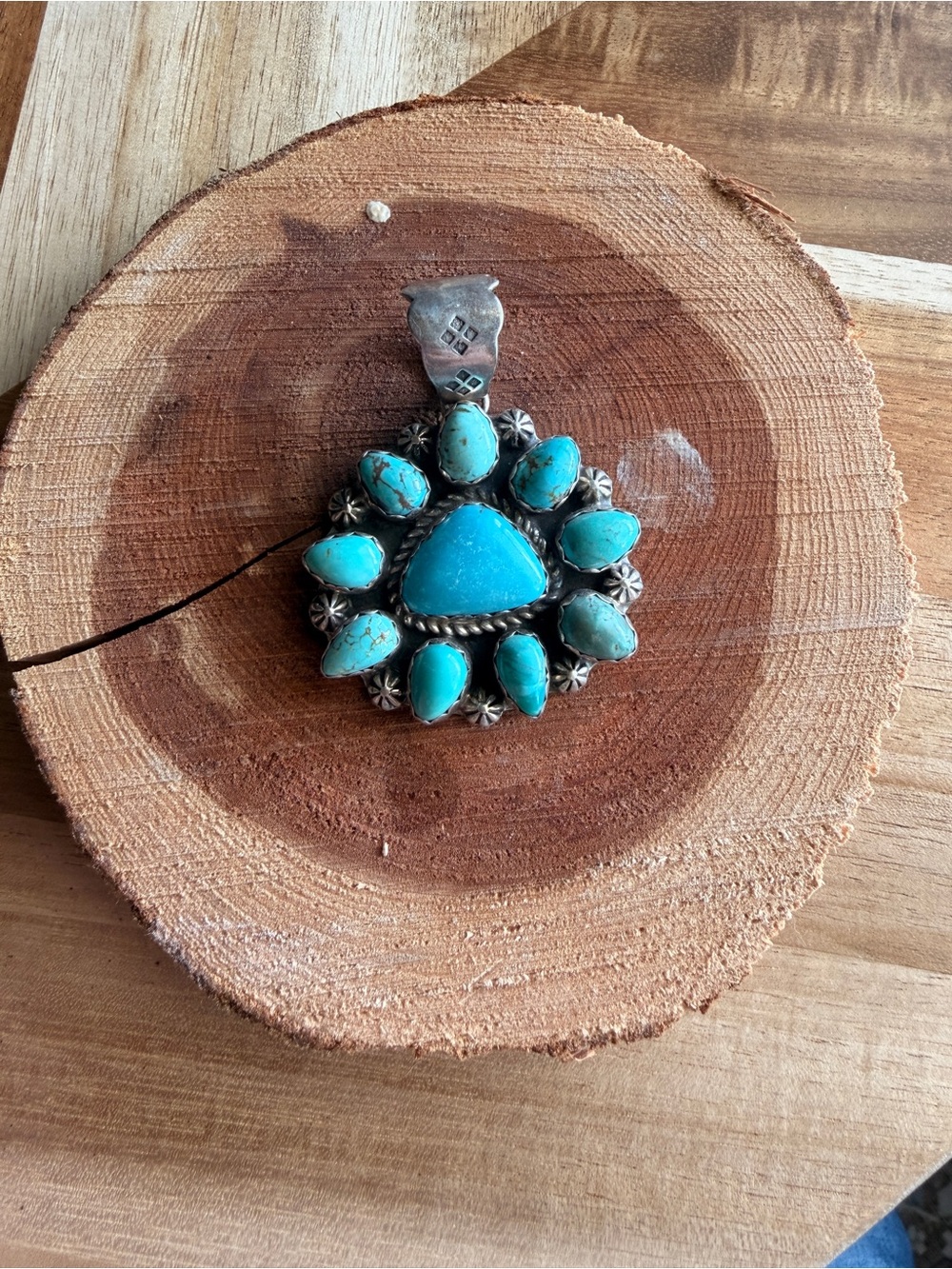 Turquoise Cluster Pendant Necklace - Women Jewelry